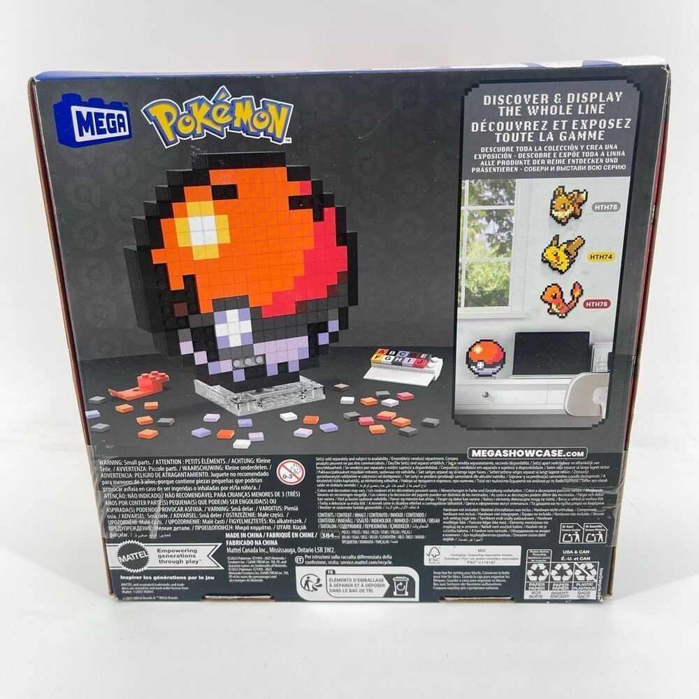 Mega Pokemon Poke Ball Pixel Art Building Set 384 Pieces New Sealed JGJ71 - Picture 10 of 15
